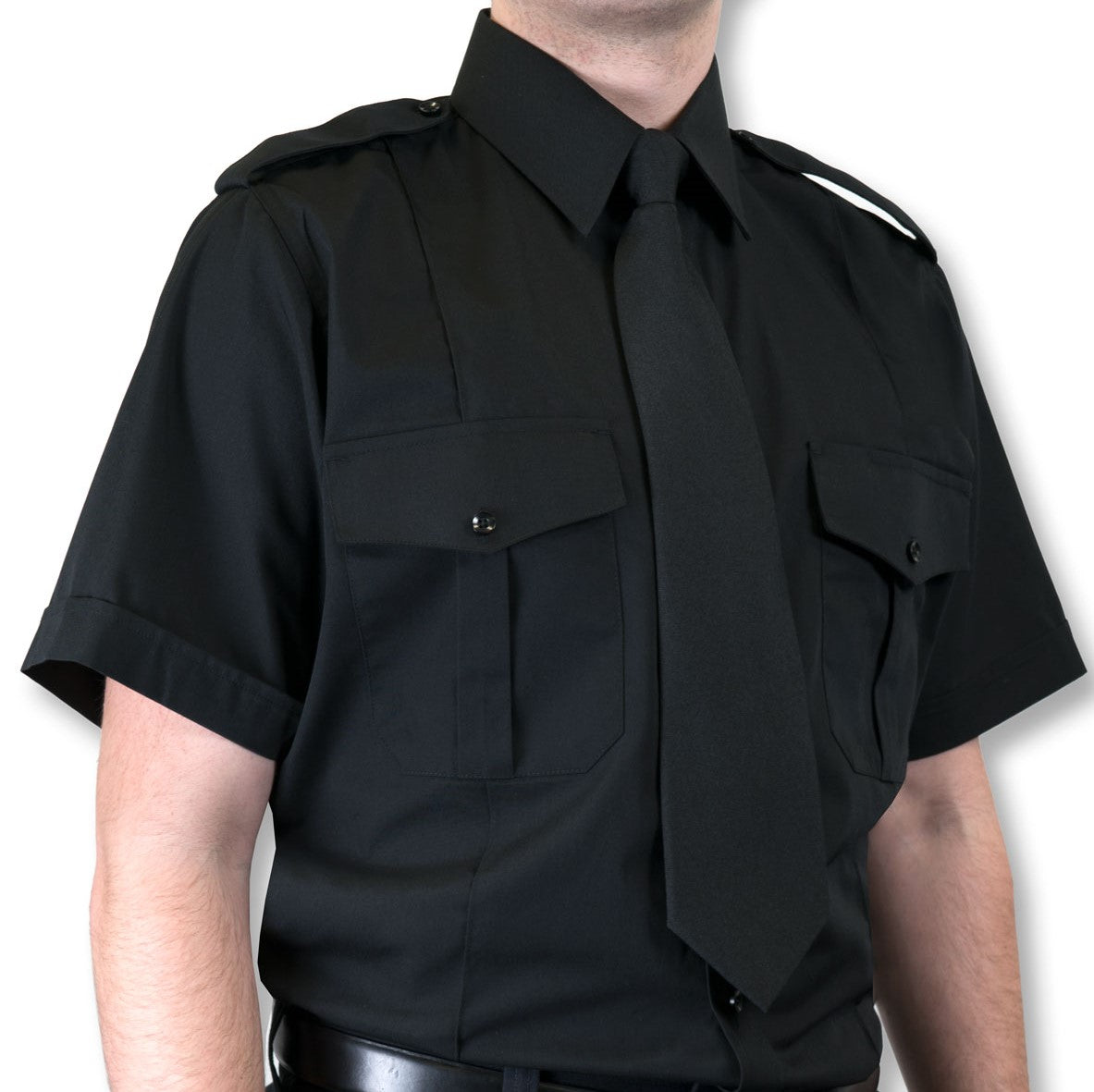 104204- Unisync Men's Black Tactical SS Shirt