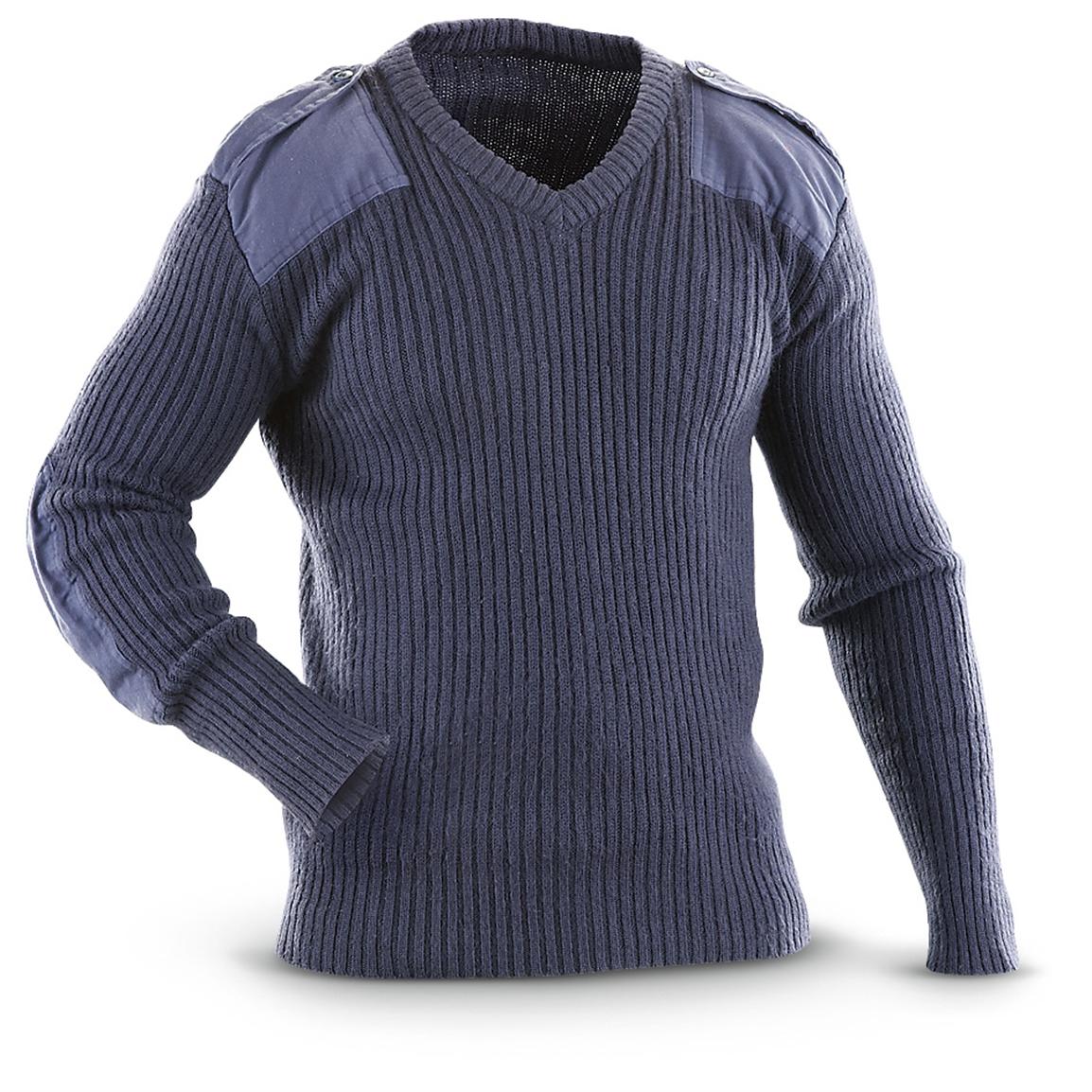 OT102442-Cobmex V-Neck Military Sweater 100% Acrylic