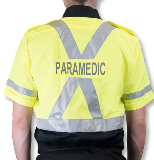 100876- Unisync Unisex Hi-Viz Ss Shirt Two Tone W/Ref Paramedic