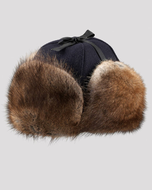 100761-Muskrat Fur Hat with 5 piece Melton Crown