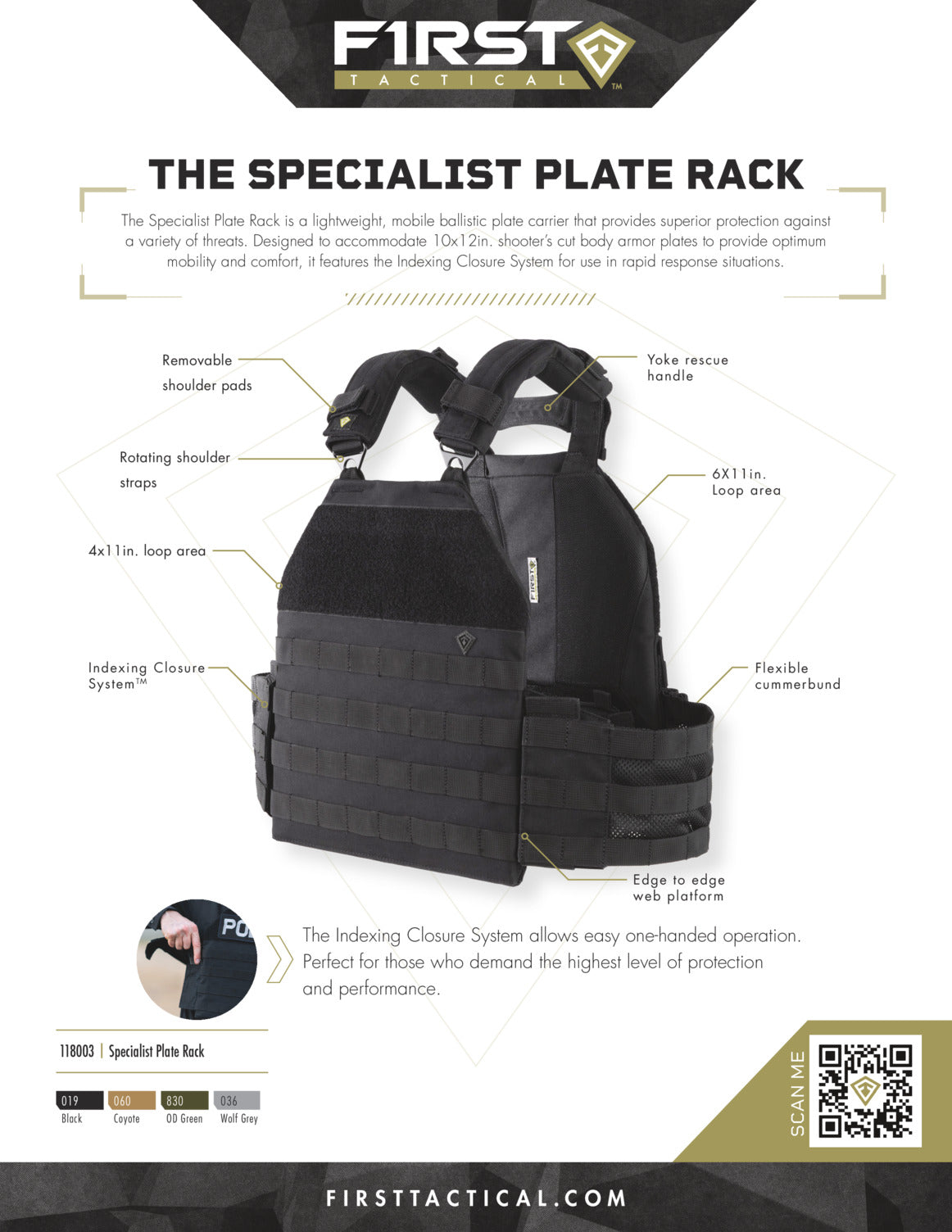 110364-First Tactical Specialist Plate Rack Carier